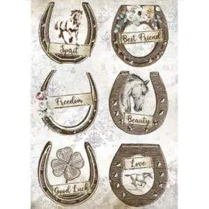 Stamperia papel arroz A4 DFSA4583 Romantic Horse