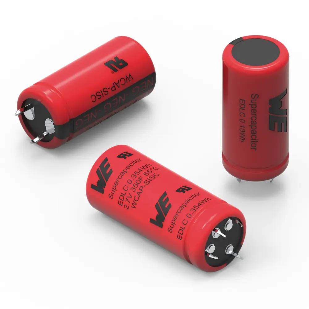 Supercondensador Wurth Elektronik, 100F, -10 → +30%, 2.7V dc, Montaje en orificio pasante | 8.51617E+11