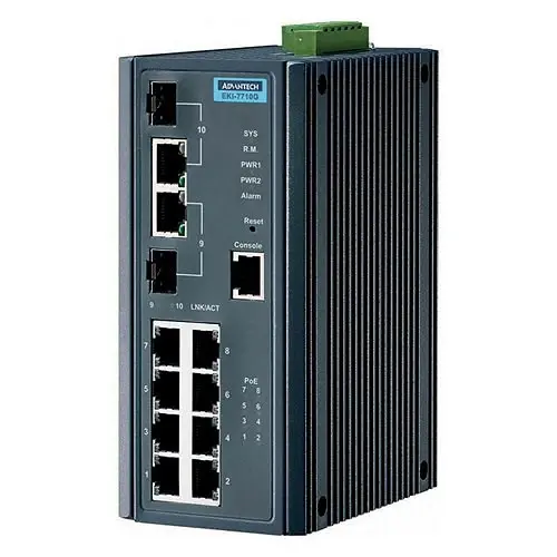 8xPoE Switch Red cableada 2xSFP PRA-ES8P2S