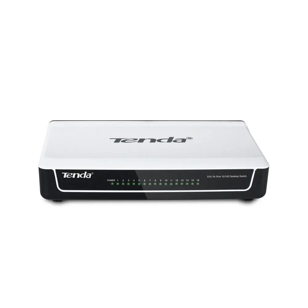 Switch Tenda de 16 Puertos 10/100Mbps. con Protección contra Sobretensiones
