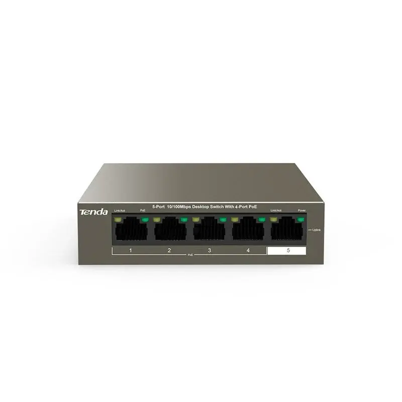 Switch Tenda 4 Puertos POE 802.3AF 10/100Mbps + 1 Puerto Link. con Control Parental