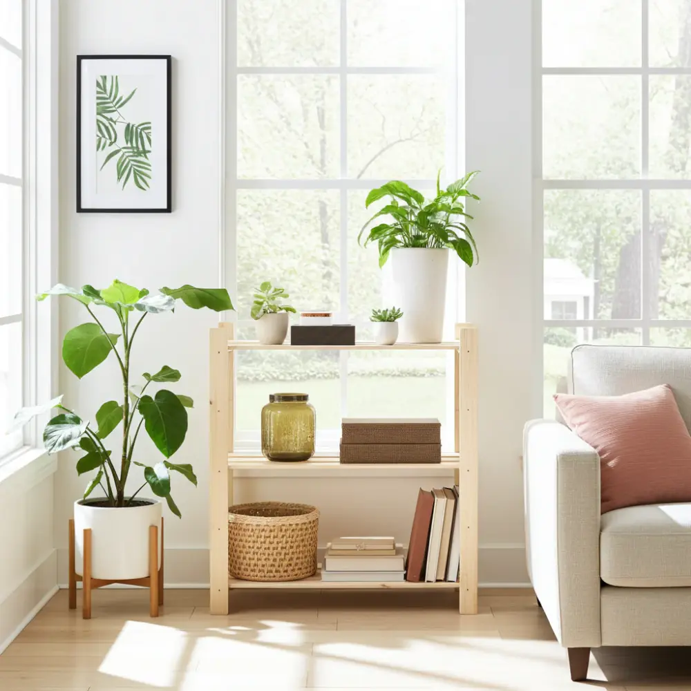 Mini PC Étagère en bois – 3 tablettes – 95×80×30 cm