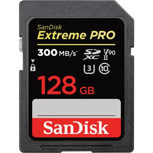 SanDisk 128 GB Extreme PRO UHS-II SDXC (300 MB)