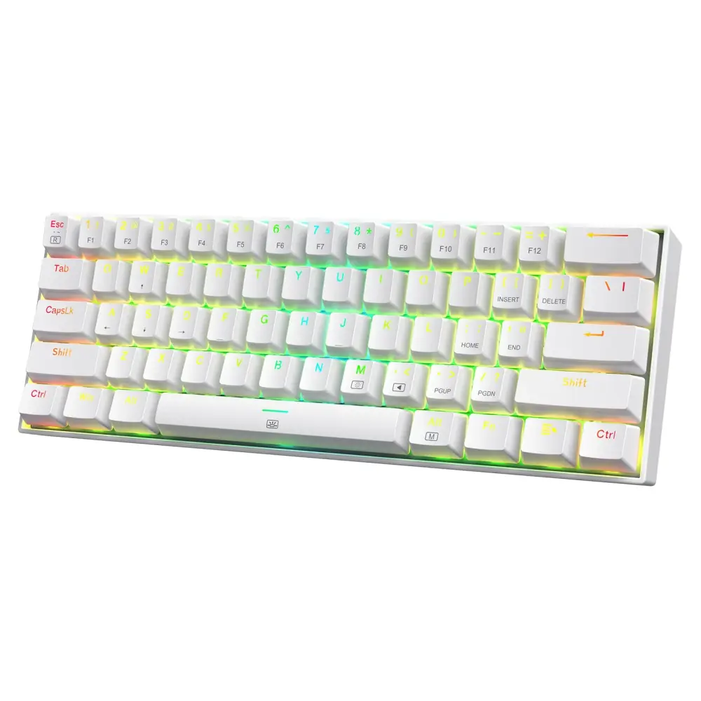 Alta Seguridad Teclado Mecanico Redragon Dragonborn Blanco 60% Switches Red