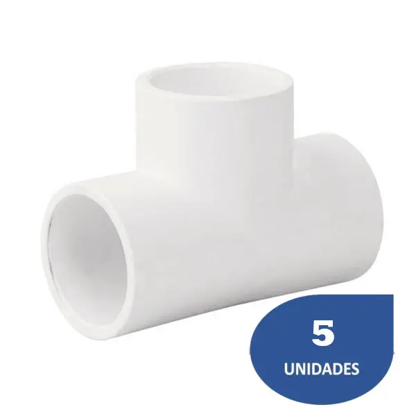 Kit de 5 Tees de Conduit de PVC de 3/4" Lesso - Color Blanco con Conectores BNC