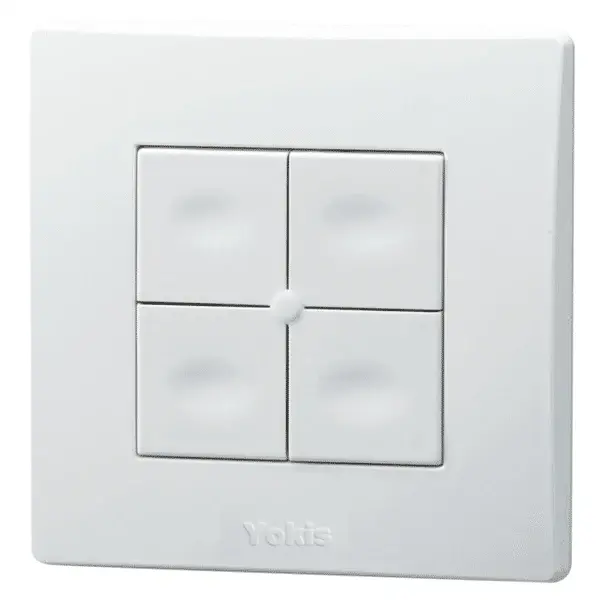Télécommande murale 4 touches blanc - gamme radio power - Yokis TLM4T45P 5454421