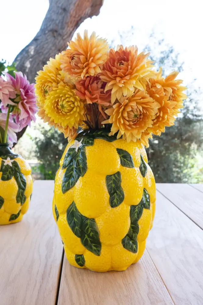 Cargador Rápido Vase en porcelaine en forme de citron grand format