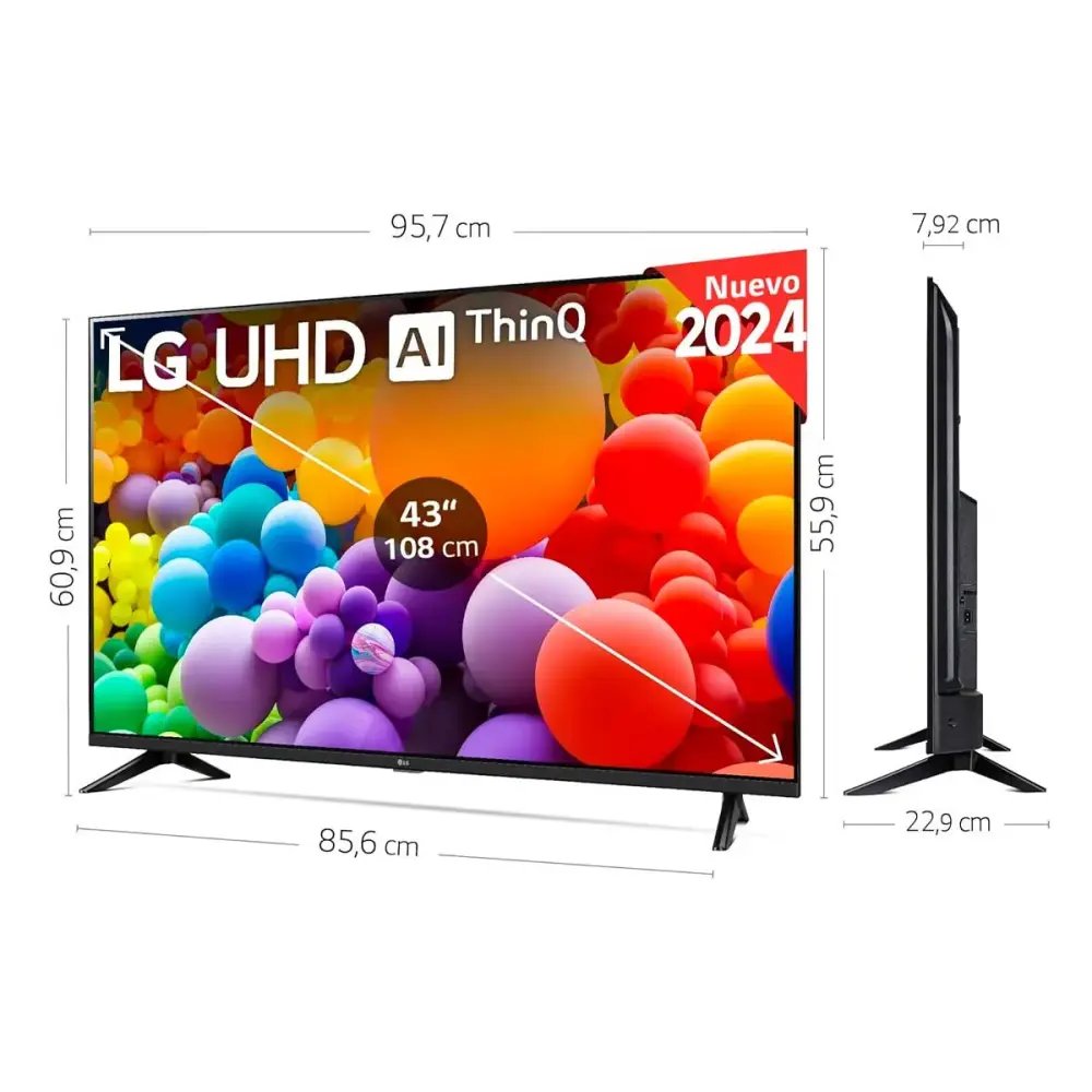 Televisor Avanzado TV LG 43UT73006LA 4K UHD LED 43’’ webOS24 G negro para Dormitorio