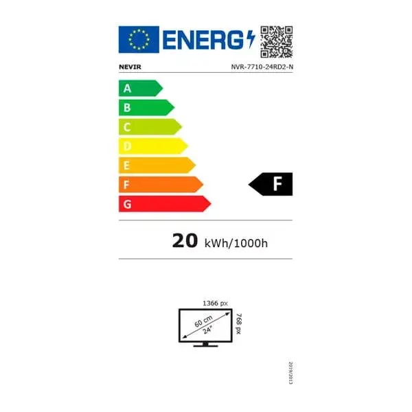 Televisor LED 4K UHD Televisor Nevir NVR-7710-24RD2-N 24" HD Ready LED F negro