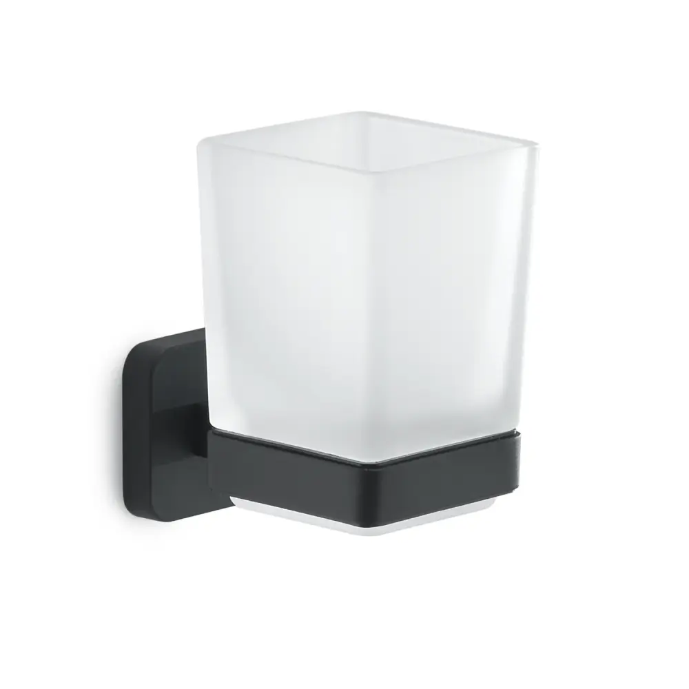 Portaspazzolini Gedy modelo Tonga 6.4x9.7x10.5H - Negro Mate