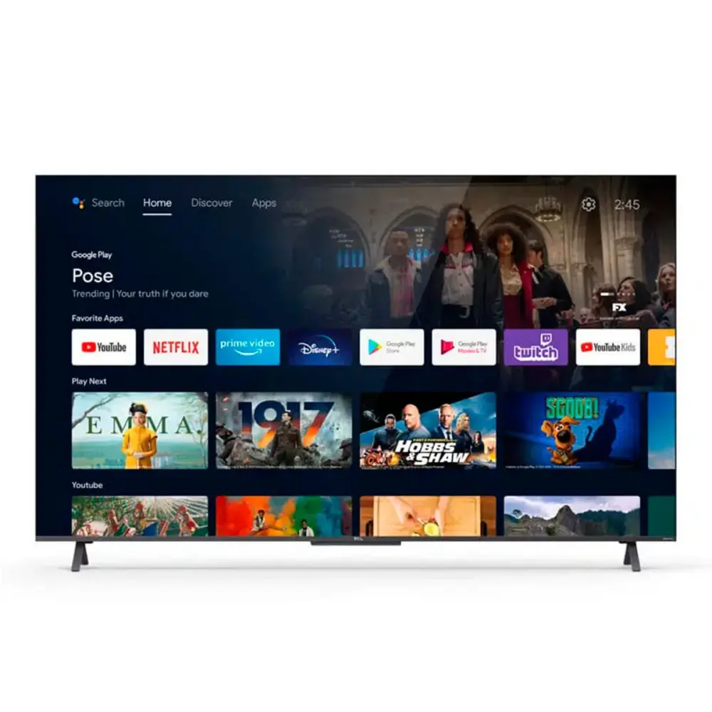 Televisor Conectado TV TCL 50C725 50'' 4K UHD QLED Android WiFi diseño ultrafino G negro