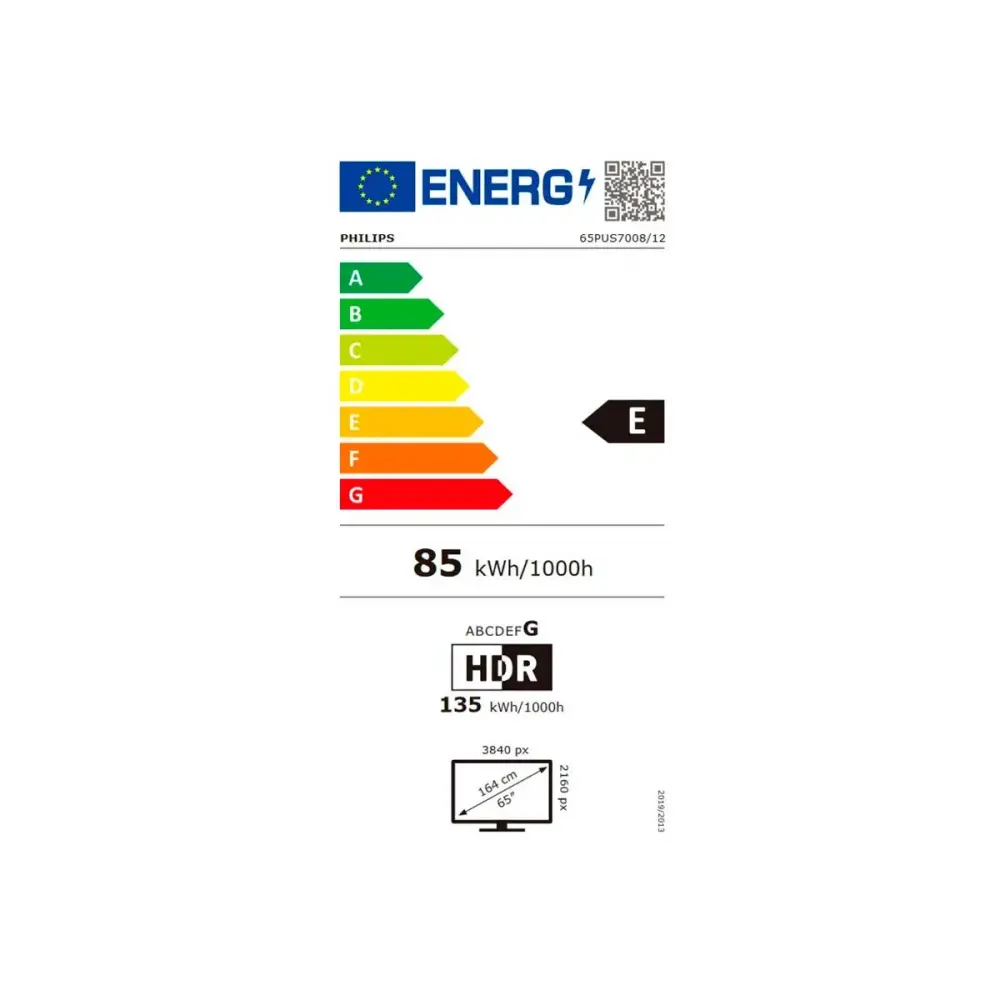 Televisor Con app TV Philips 65PUS7008 65'' 4K UHD LED WiFi E negro