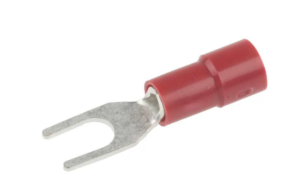 Terminal de horquilla, Aislado, 3.7mm, Rojo, 0.5mm² 1.5mm², 22AWG 16AWG