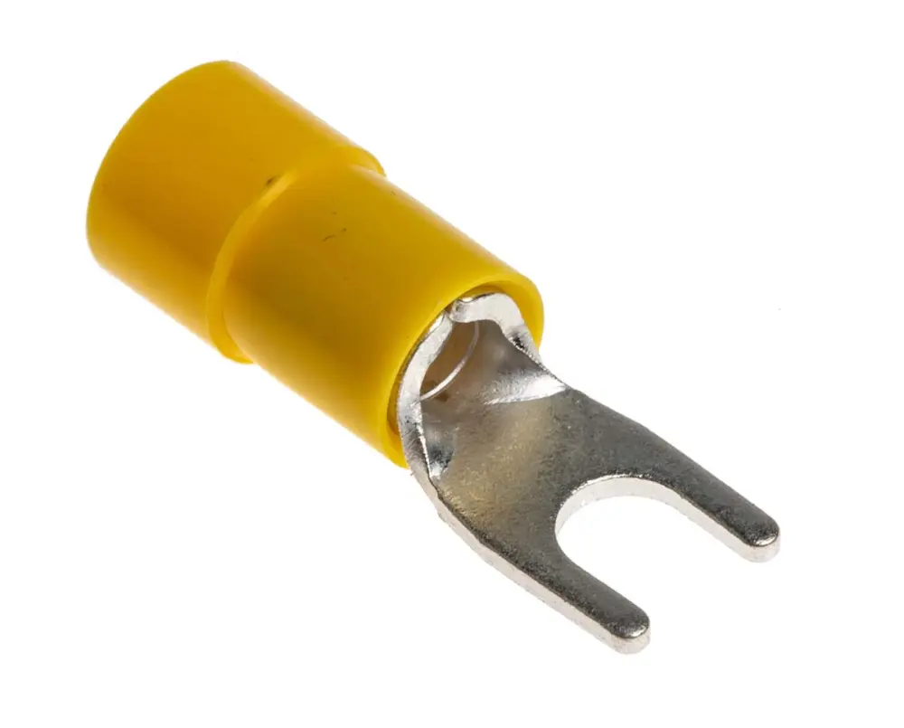 Terminal de horquilla, Aislado, 4.3mm, Amarillo, 4mm² 6mm², 12AWG 10AWG