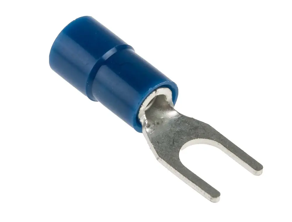 Terminal de horquilla, Aislado, 4.3mm, Azul, 1.5mm² 2.5mm², 16AWG 14AWG