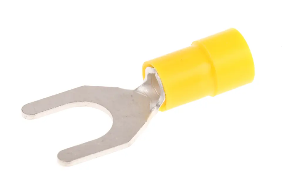Terminal de horquilla, Aislado, M8, Amarillo, 4mm² 6mm², 12AWG 10AWG