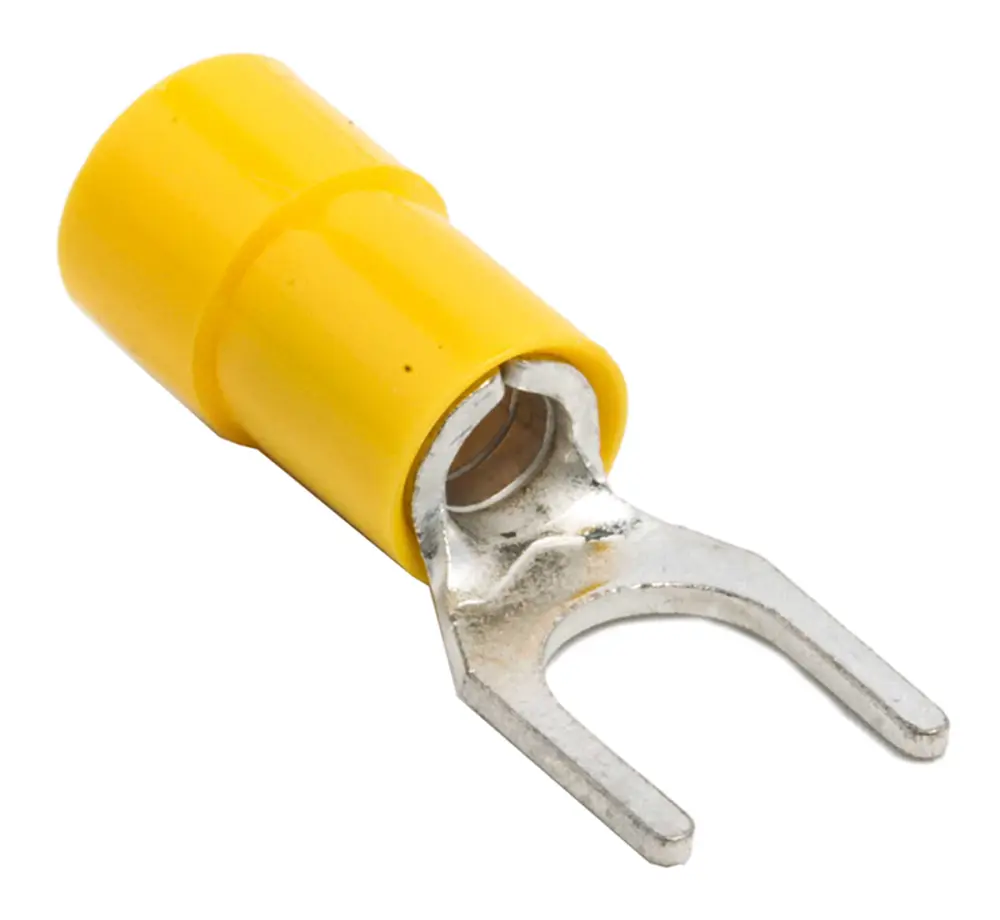 Terminal de horquilla, Aislado, M6, Amarillo, 4mm² 6mm², 12AWG 10AWG
