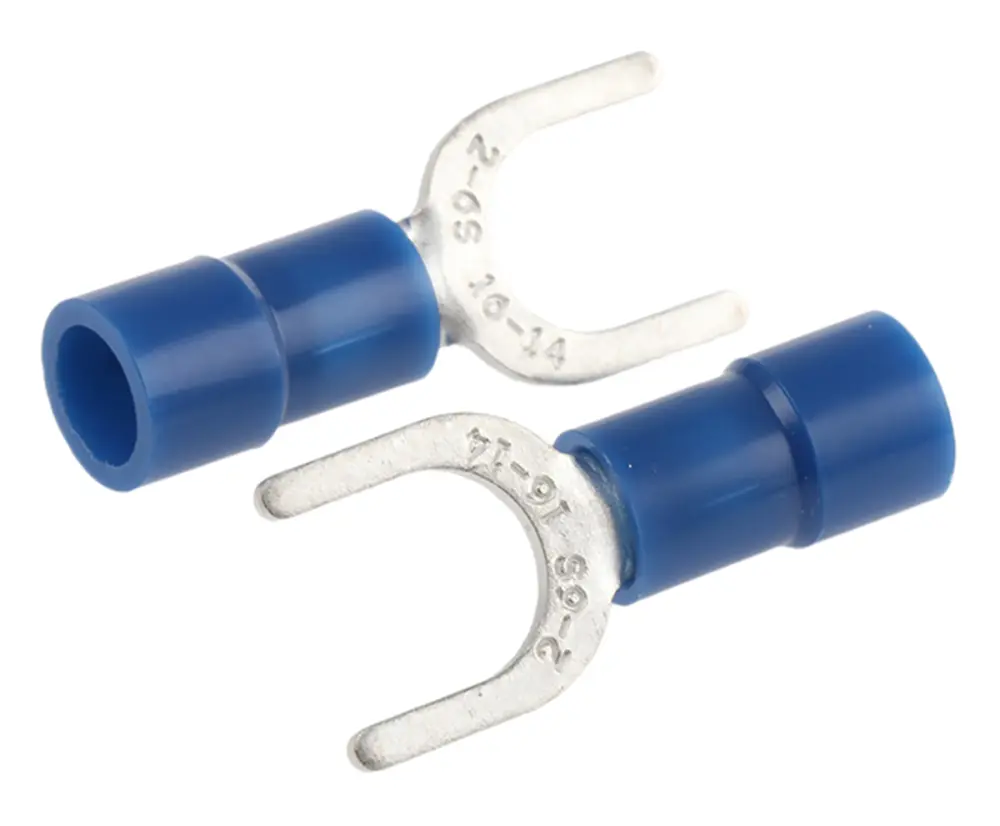 Terminal de horquilla, Aislado, M6, Azul, 1.5mm² 2.5mm², 16AWG 14AWG