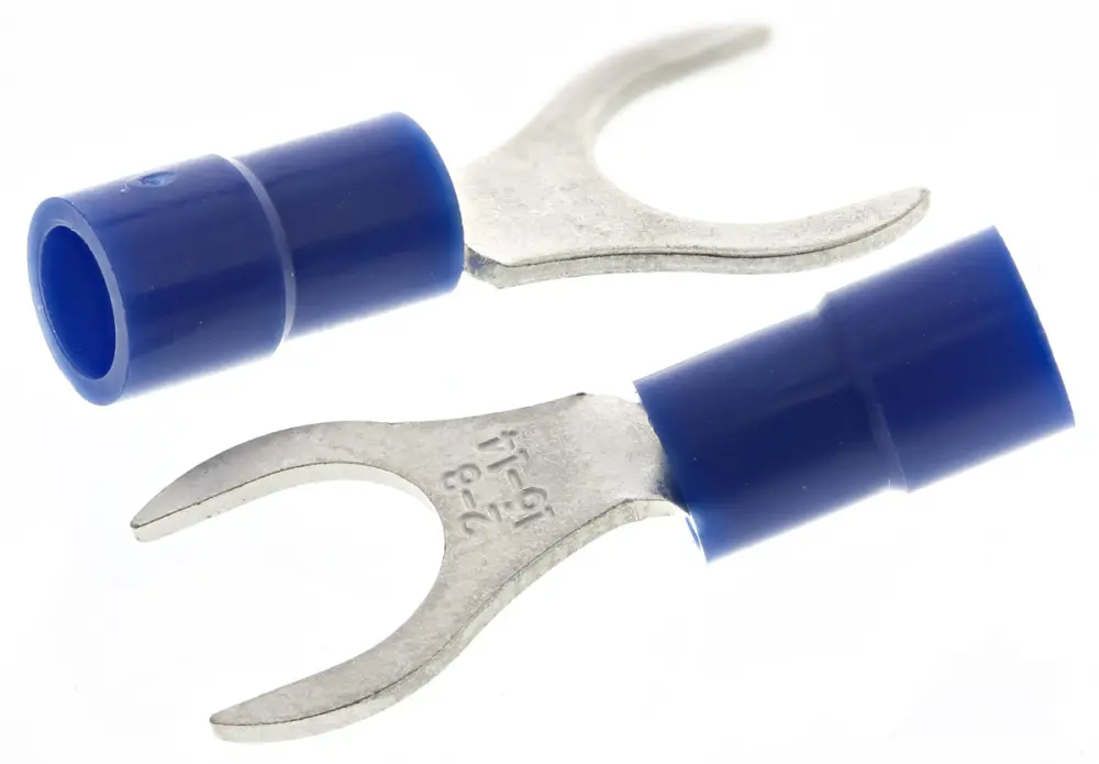 Terminal de horquilla, Aislado, M8, Azul, 1.5mm² 2.5mm², 16AWG 14AWG