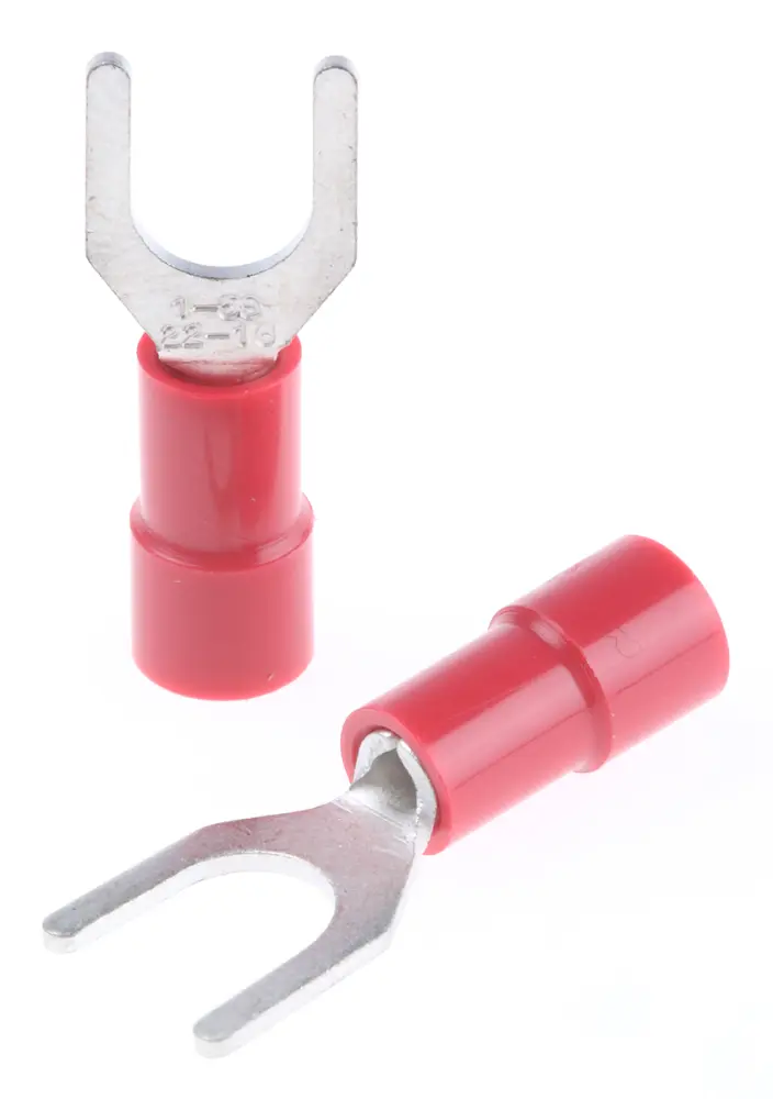 Terminal de horquilla, Aislado, M5, Rojo, 0.5mm² 1.5mm², 22AWG 16AWG