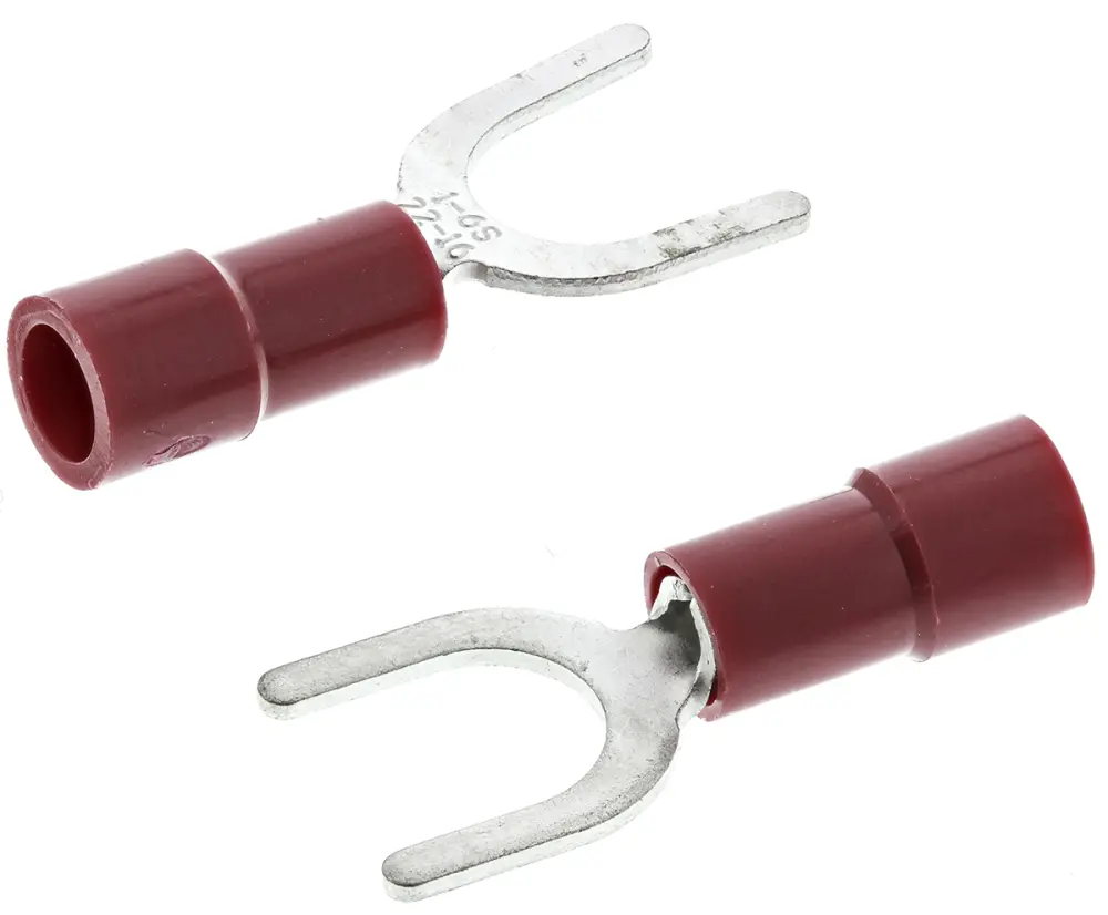Terminal de horquilla, Aislado, M6, Rojo, 0.5mm² 1.5mm², 22AWG 16AWG