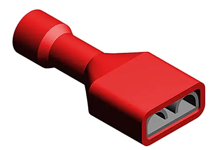 Terminal de lengüeta hembra aislado de color Rojo Molex InsulKrimp 19003 de crimpar, 6.35 x 0.81mm, de Latón estañado |...