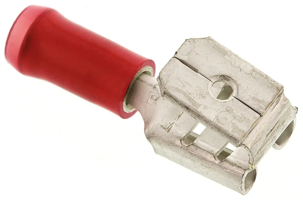 Terminal de lengüeta hembra aislado de color Rojo TE Connectivity PIDG FASTON .250 de crimpar, 6.35 x 0.81mm, 0.3mm² →...