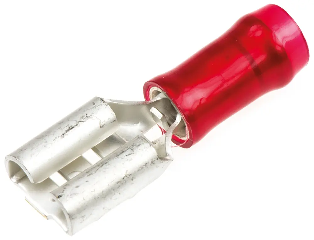 Terminal de lengüeta hembra aislado de color Rojo TE Connectivity PIDG FASTON .250 de crimpar, 6.35 x 0.81mm, 0.3mm² →...