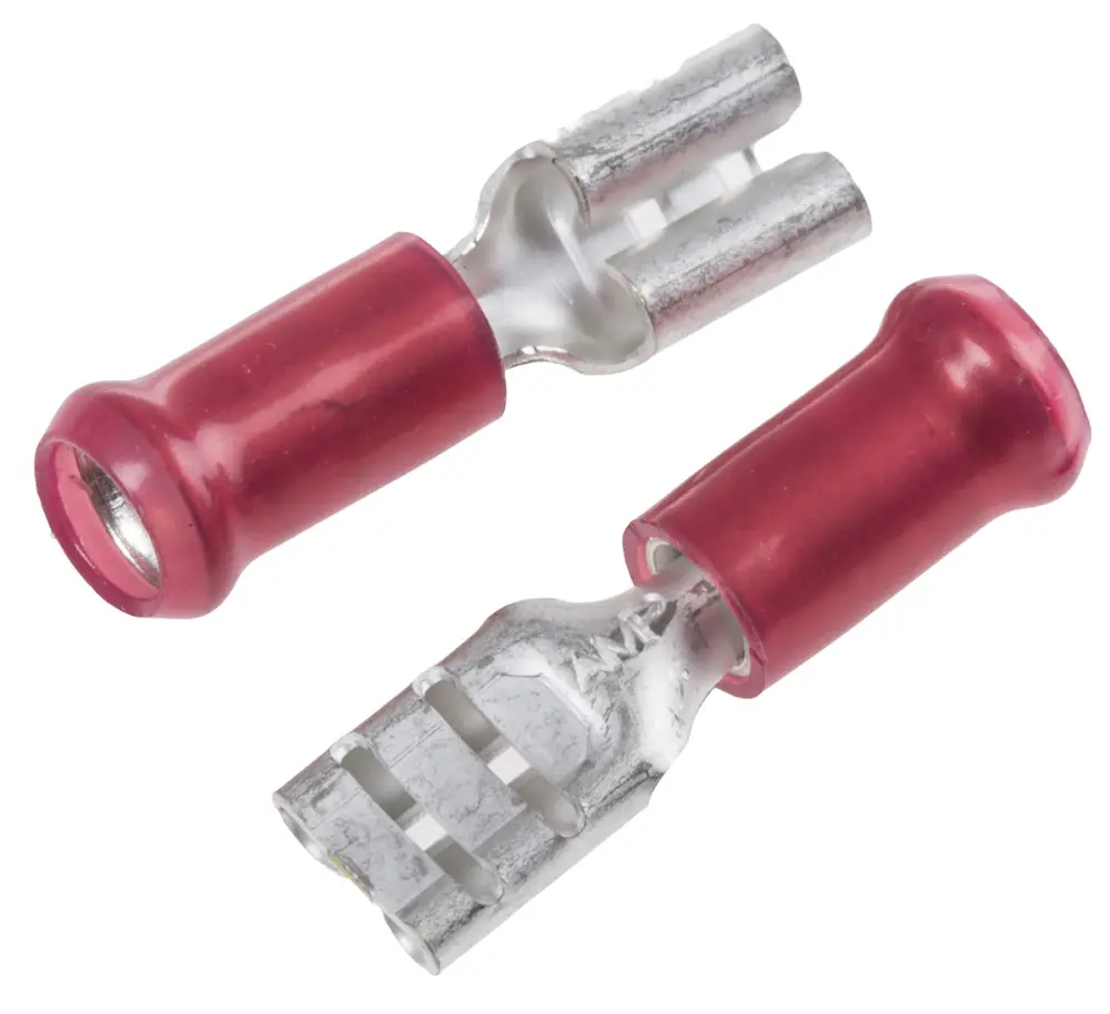 Terminal de lengüeta hembra aislado de color Rojo TE Connectivity PIDG FASTON .187 de crimpar, 4.8 x 0.5mm, 0.3mm² → |...