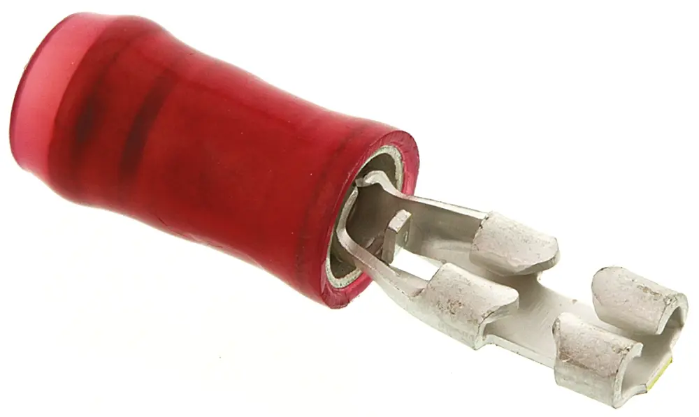 Terminal de lengüeta hembra aislado de color Rojo TE Connectivity PIDG FASTON .110 de crimpar, 2.79 x 0.51mm, 0.3mm² →...