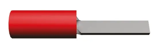 Terminal de lengüeta crimpada TE Connectivity 150730, No, PIDG, Aislado, long. 12mm, Rojo No Recubierto, 0.26mm²