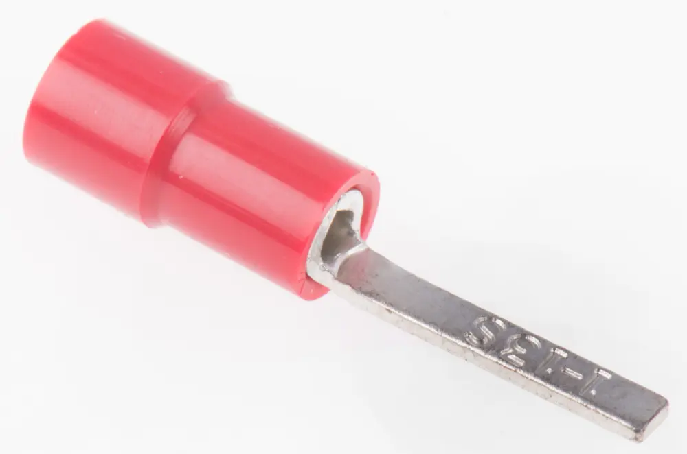 Terminal de lengüeta crimpada, No, Aislado, long. 13mm, Rojo No Recubierto, 0.5mm² 1.5mm², 22AWG 16AWG