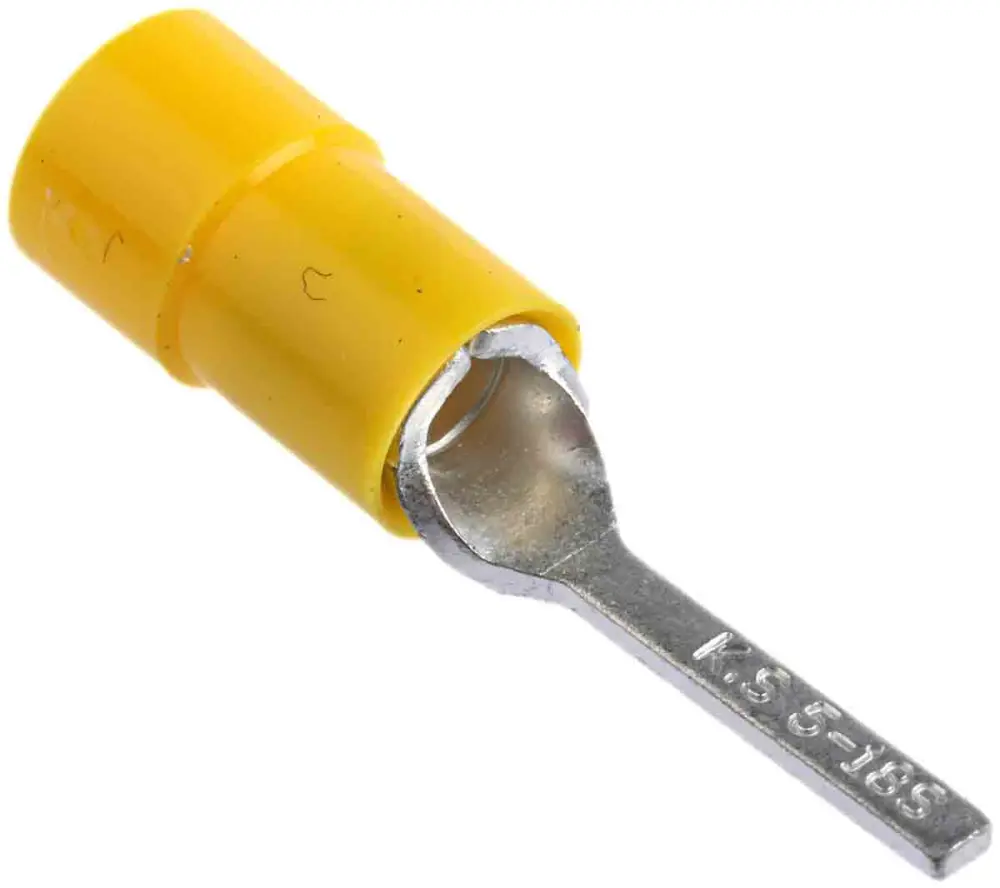 Terminal de lengüeta crimpada, No, Aislado, long. 18mm, Amarillo No Recubierto, 4mm² 6mm², 12AWG 10AWG