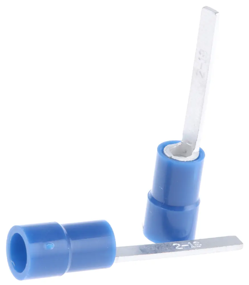 Terminal de lengüeta crimpada, No, Aislado, long. 18mm, Azul No Recubierto, 1.5mm² 2.5mm², 16AWG 14AWG