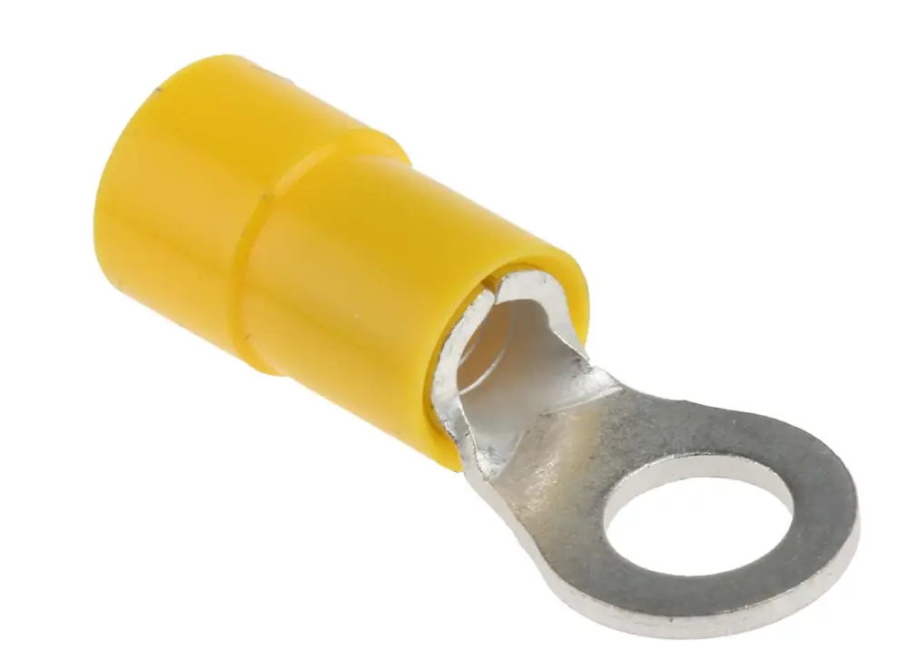 Terminal redondo aislado de Cobre, Amarillo, Ø int. M5, sección máx. 6mm², 10AWG