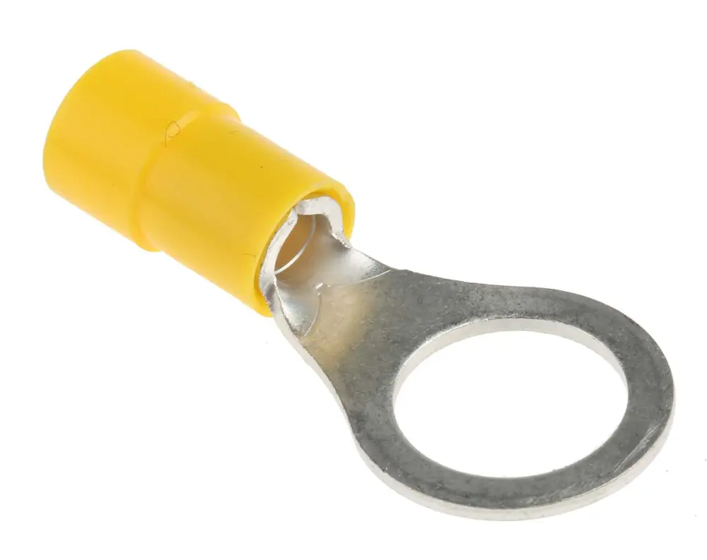 Terminal redondo aislado de Cobre, Amarillo, Ø int. M10, sección máx. 6mm², 10AWG