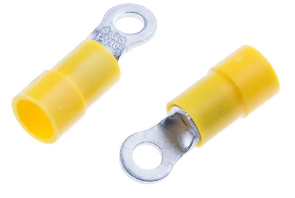 Terminal redondo aislado de Cobre, Amarillo, Ø int. M3.5, sección máx. 6mm², 10AWG