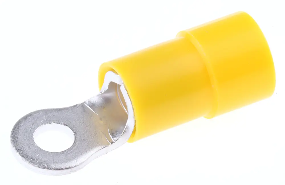 Terminal redondo aislado de Cobre, Amarillo, Ø int. M3, sección máx. 6mm², 10AWG