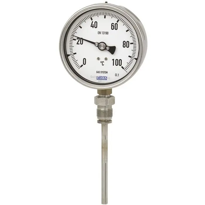 Termómetro con dial WIKA 48681560, Escala Centígrado, 0 → +120 °C, 120 °C, Diámetro 160mm