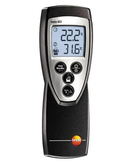 Kit de termómetro testo 922, con 2 canales para sondas tipo K | 0563 9221