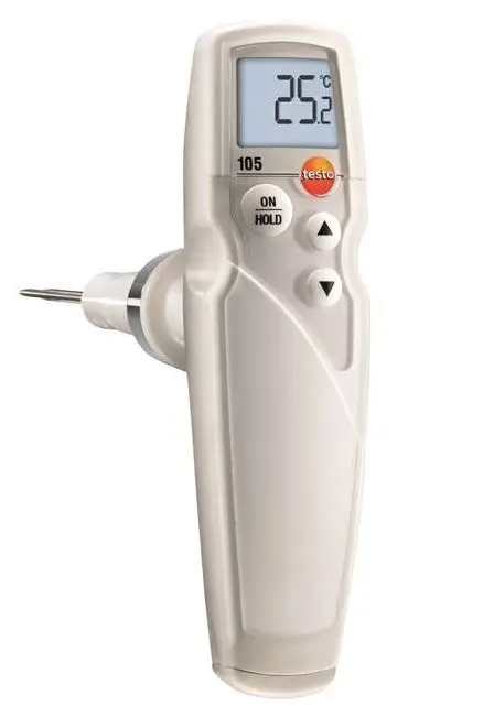Termómetro digital testo 105, con 1 canal para sondas tipo Inmersión, Penetración | 0563 1054