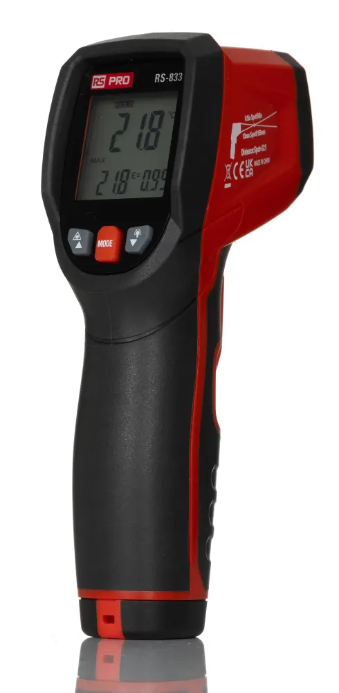 Termómetro por infrarrojos RS-833, de -50°C +650°C, precisión ±1 °C