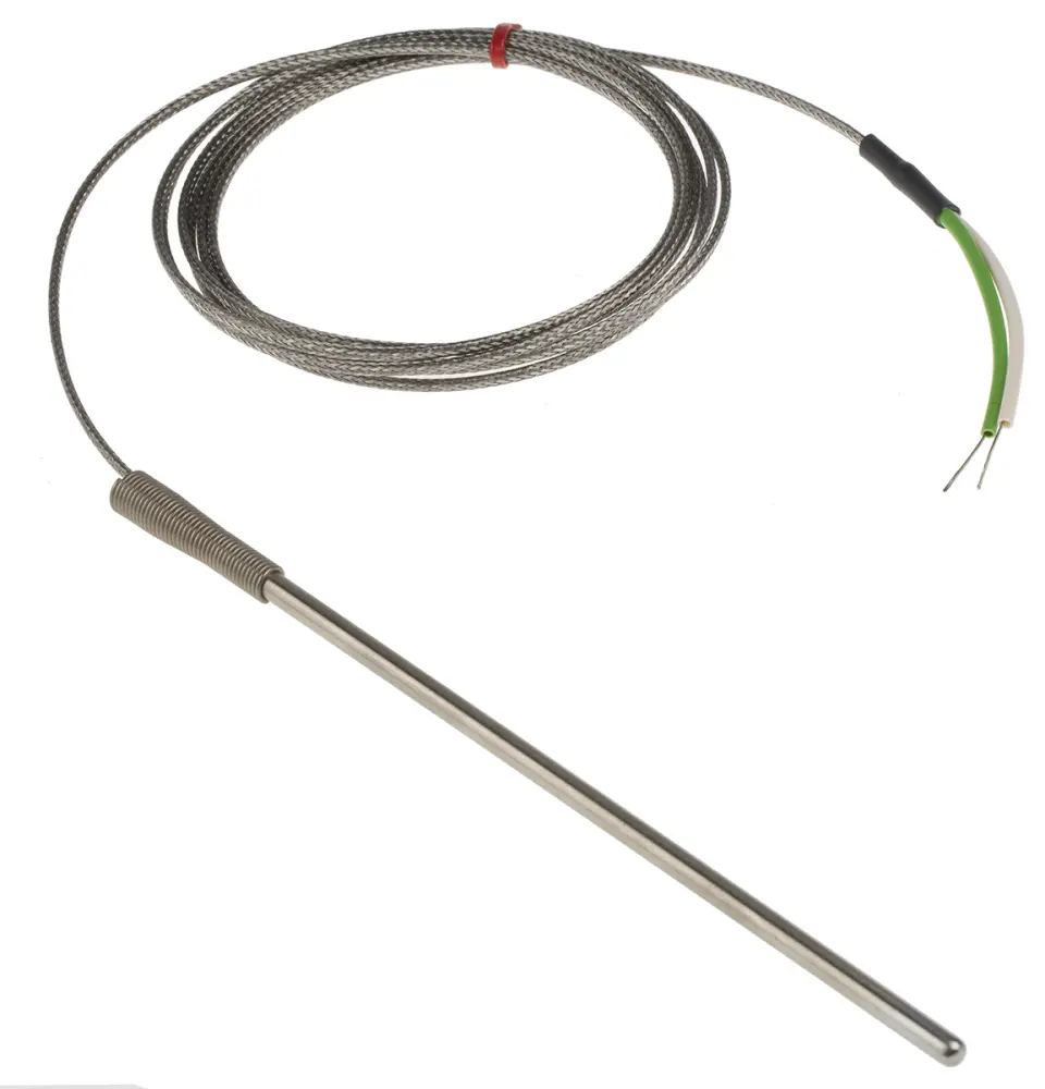 Termopar tipo K , Ø sonda 4.5mm x 150mm, temp. máx +350°C, cable de 2m, conexión Extremo de cable pelado