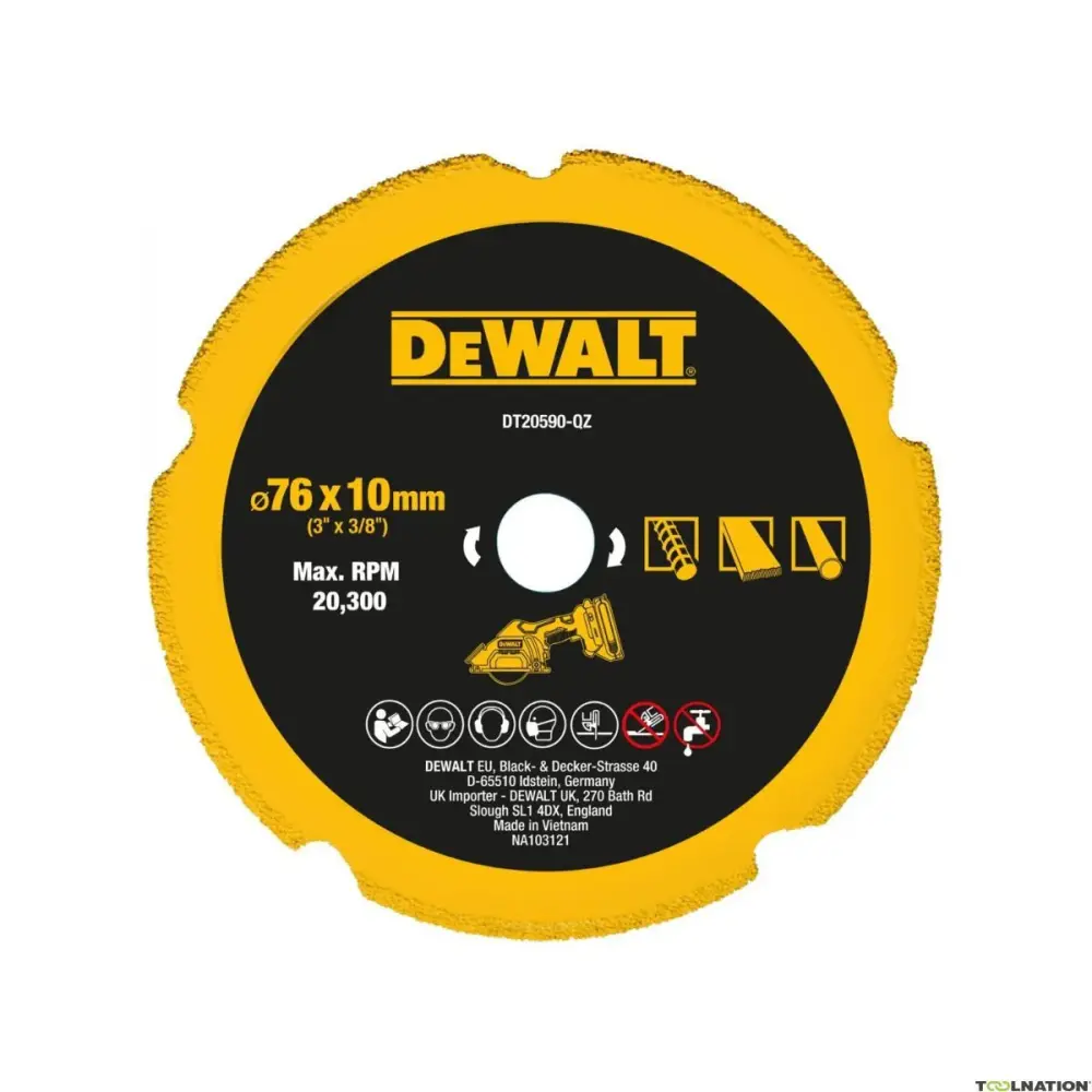 Disco diamante multimaterial 73mm para DCS438 Dewalt DT20590 Fácil Configuración