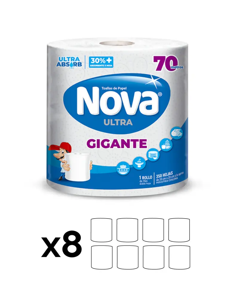 Gira disco Automático Nova Toalla Gigante doble hoja 70 m 1 MANGA