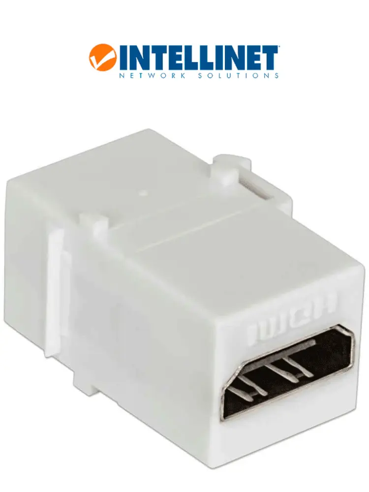 INTELLINET 771351 - Cople HDMI, Keystone, Blanco con Cartucho Magnético y USB