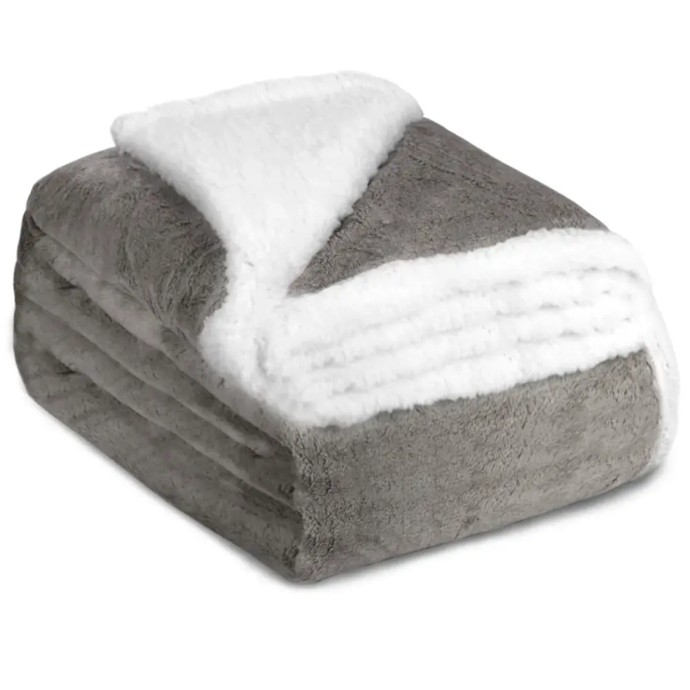 Manta Borreguito Sherpa Reutilizable 220x240 Extra Suave- Marrón