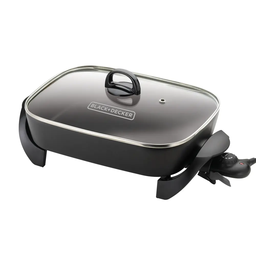 Plato Giratorio Analógico Sartén Eléctrica Antiadhesiva Black+Decker SKG605 con Control de Temperatura Ajustable