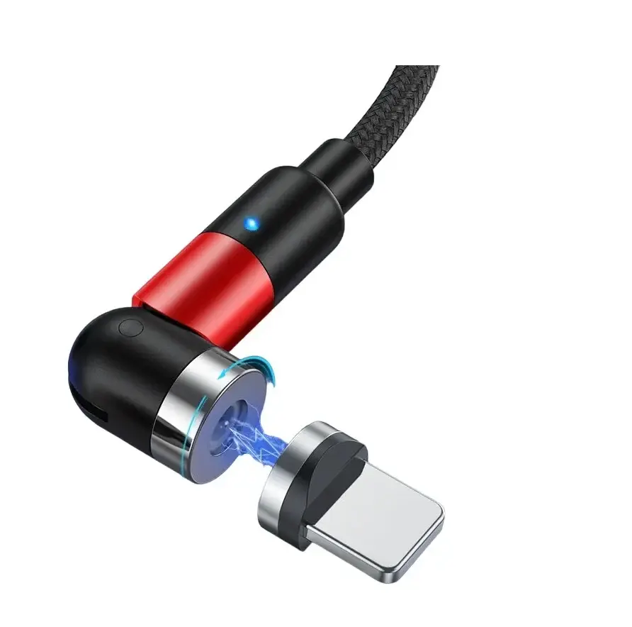 Profesional de Alta Fidelidad Cable Cargador Magnético Giratorio 540º Triplicado Topk 2 Metros