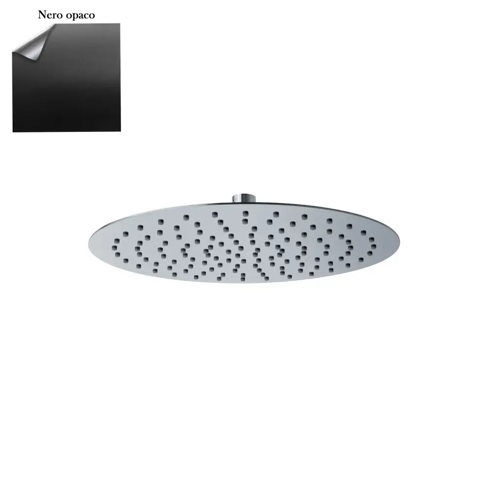 Soffione Roma 400mm anticalcare ultrasuave negro